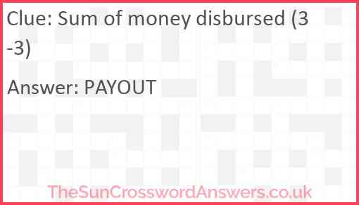 Sum of money disbursed (3-3) Answer