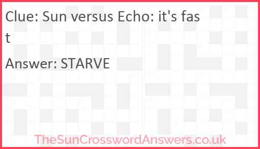 Sun versus Echo: it's fast Answer