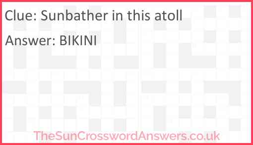 Sunbather in this atoll Answer
