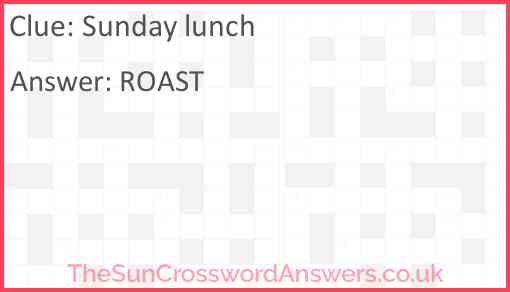 Sunday lunch Answer