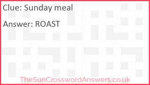 Sunday meal Answer
