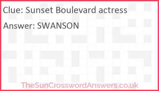 Sunset Boulevard actress Answer