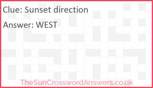 Sunset direction Answer