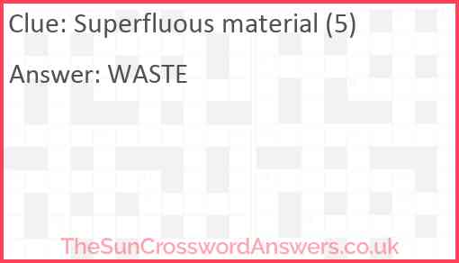 Superfluous material (5) Answer