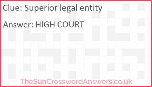 Superior legal entity Answer