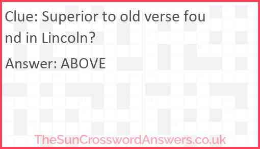 Superior to old verse found in Lincoln? Answer