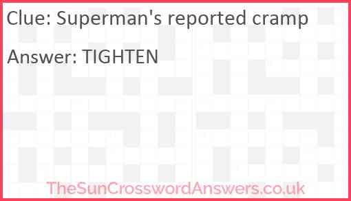 Superman's reported cramp Answer