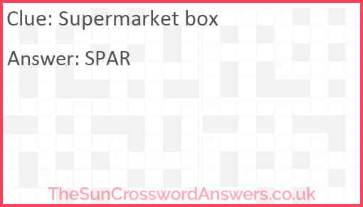 Supermarket box Answer