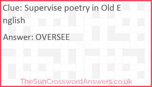 Supervise poetry in Old English Answer