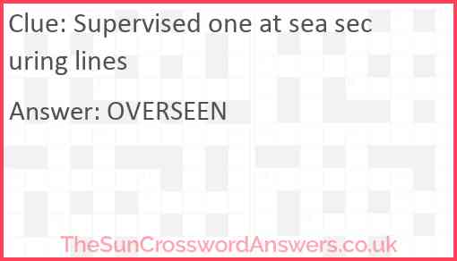 Supervised one at sea securing lines Answer