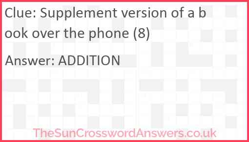 Supplement version of a book over the phone (8) Answer