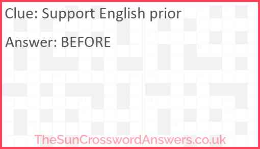 Support English prior Answer