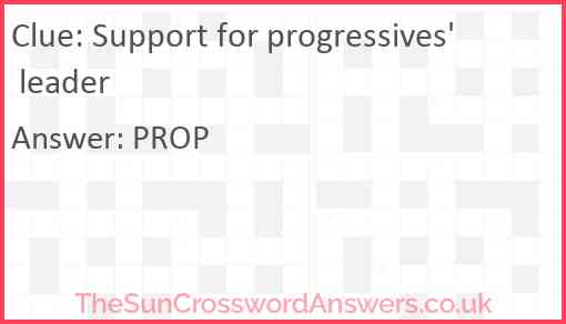 Support for progressives' leader Answer