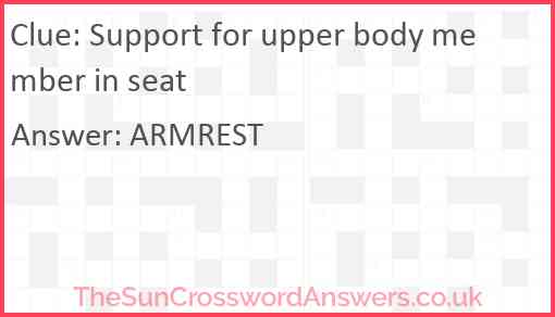 Support for upper body member in seat Answer