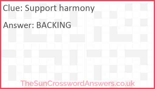 Support harmony Answer