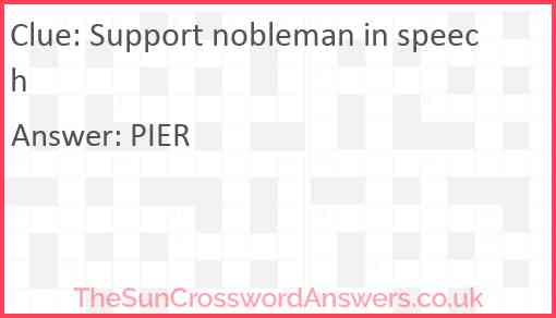 Support nobleman in speech Answer