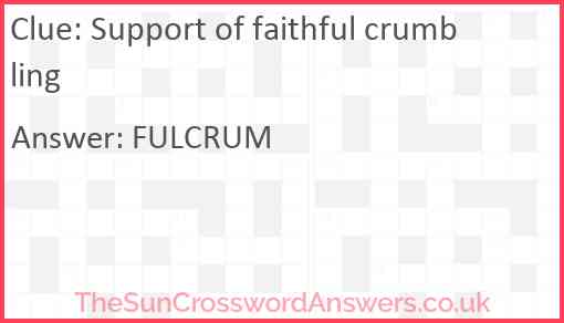 Support of faithful crumbling Answer