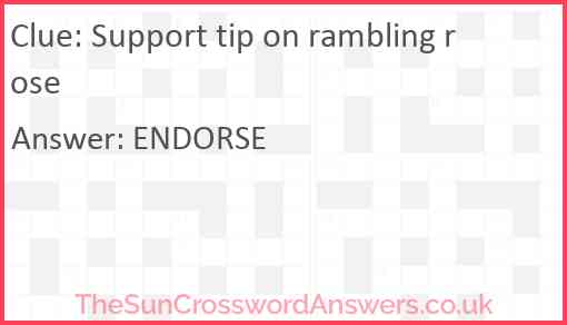 Support tip on rambling rose Answer