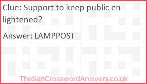 Support to keep public enlightened? Answer
