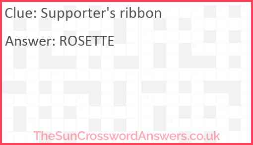 Supporter s ribbon crossword clue TheSunCrosswordAnswers co uk