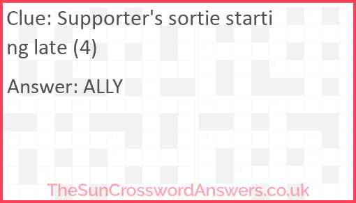 Supporter's sortie starting late (4) Answer