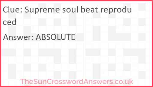 Supreme soul beat reproduced Answer