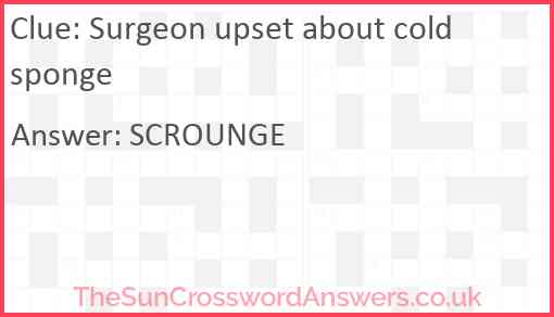 Surgeon upset about cold sponge Answer