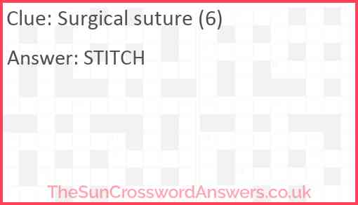 Surgical suture (6) Answer