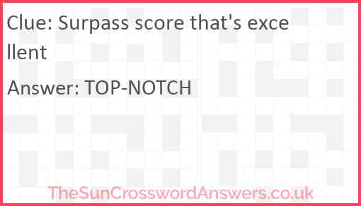 Surpass score that's excellent Answer