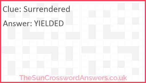 Surrendered Answer