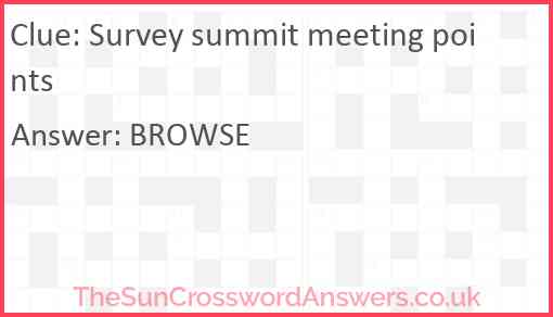 Survey summit meeting points Answer