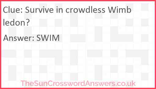 Survive in crowdless Wimbledon? Answer
