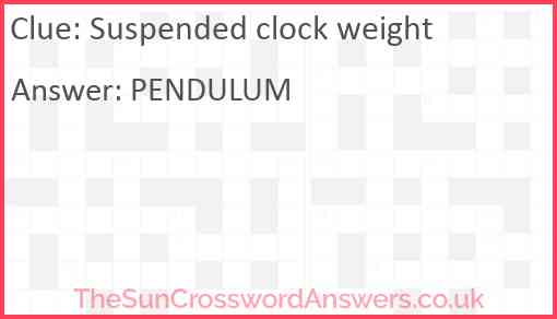 Suspended clock weight Answer
