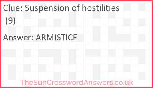 Suspension of hostilities (9) Answer