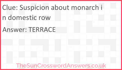 Suspicion about monarch in domestic row Answer