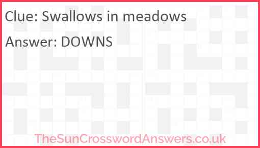 Swallows in meadows Answer