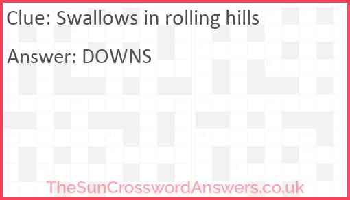 Swallows in rolling hills Answer
