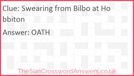 Swearing from Bilbo at Hobbiton Answer