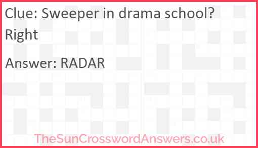 Sweeper in drama school? Right Answer