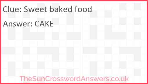 Sweet baked food Answer