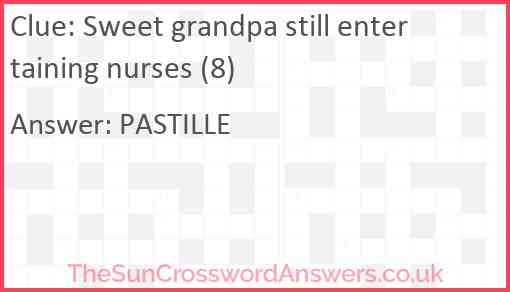 Sweet grandpa still entertaining nurses (8) Answer