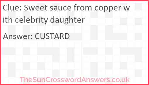 Sweet sauce from copper with celebrity daughter Answer
