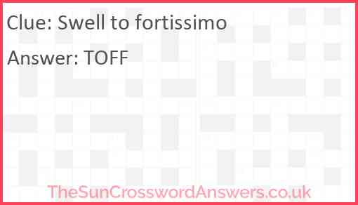 Swell to fortissimo Answer