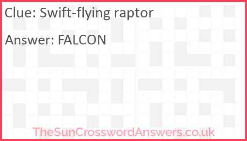 Swift-flying raptor Answer