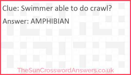 Swimmer able to do crawl? Answer