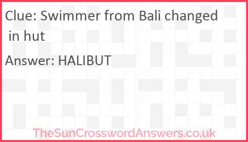 Swimmer from Bali changed in hut Answer