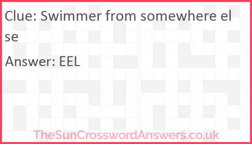 Swimmer from somewhere else Answer