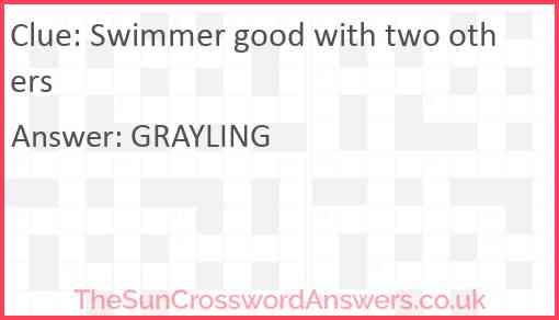 Swimmer good with two others Answer