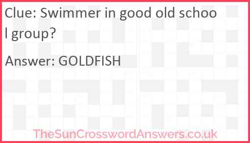 Swimmer in good old school group? Answer