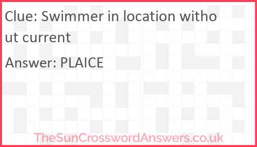 Swimmer in location without current Answer